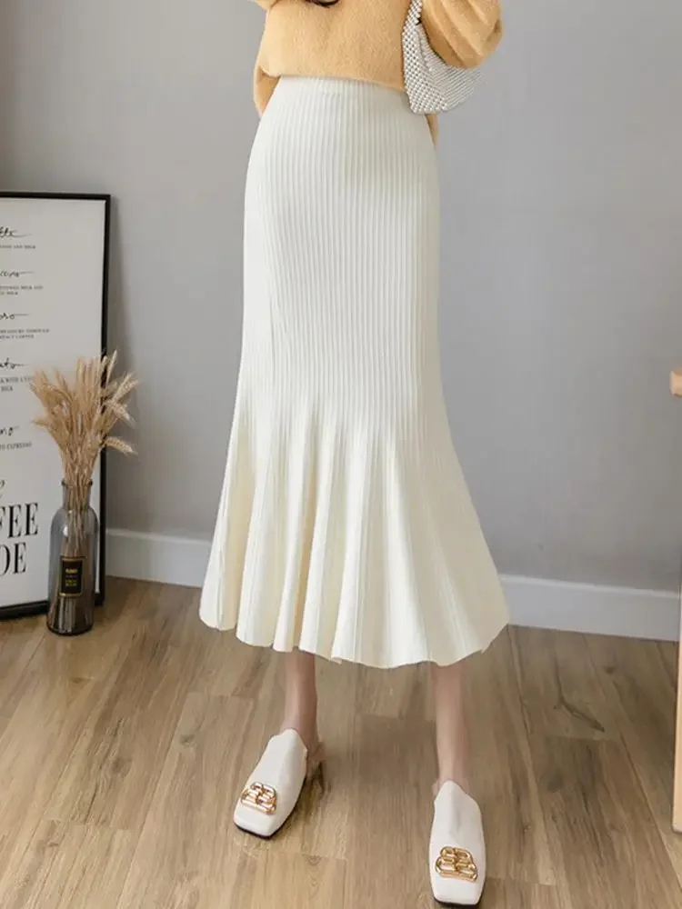 Summer Clothing Wraps - Elegant High Waist Knitted Wrap Skirt