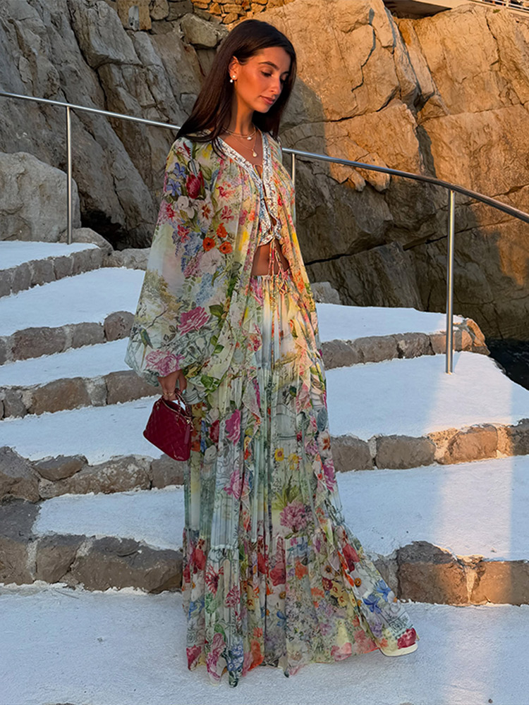 Beach Bohemian Floral Matching - Summer Vacation Clothing Women recension och pris