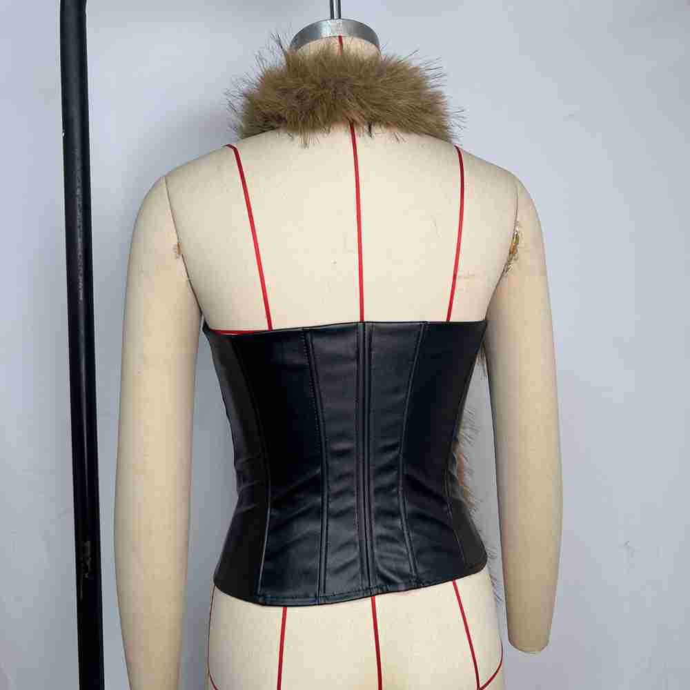 Sexy PU Leather Fishbone Wrap  - Summer Clothing Wraps recension och pris