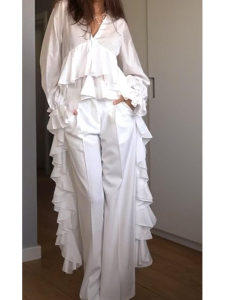 Fashion Ruffles Long Shirt Top - Summer Clothing Holiday recension och pris