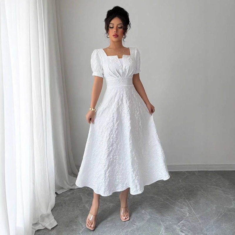 Women White Embossed Floral Mi - Sundress Midi Floral recension och pris