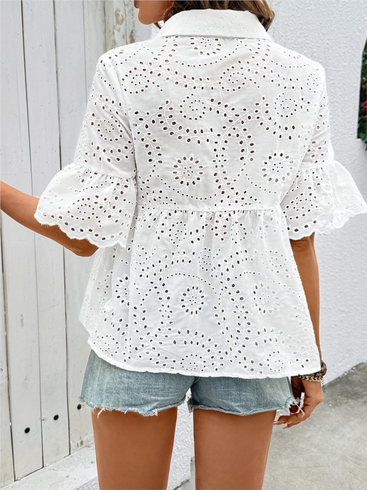 White Lace Hook Flower Hollow  - Summer Clothing Holiday recension och pris