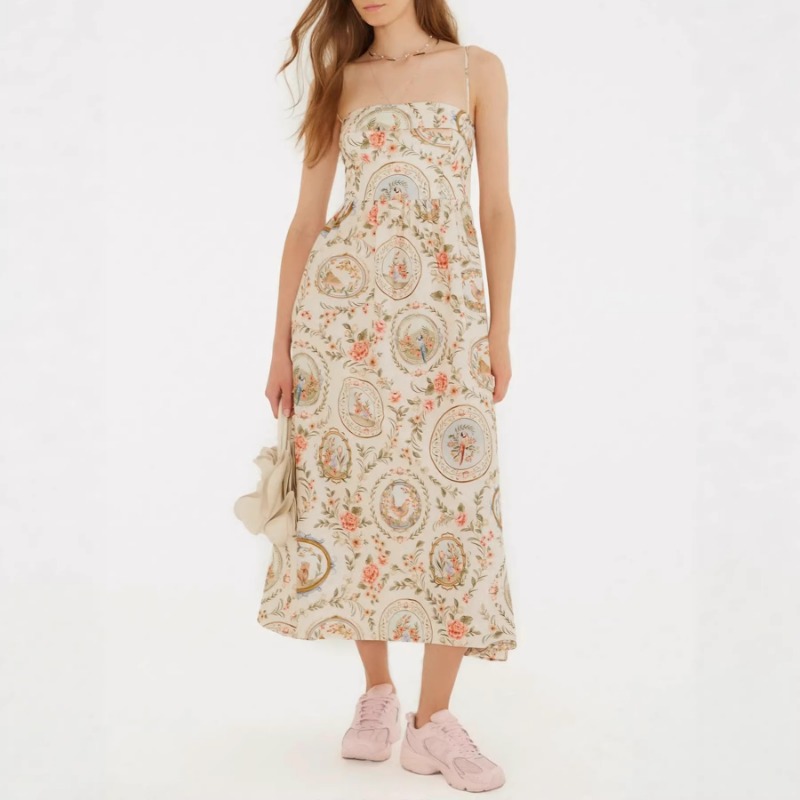 Women's Vintage Floral Print S - Sundress Midi Floral recension och pris