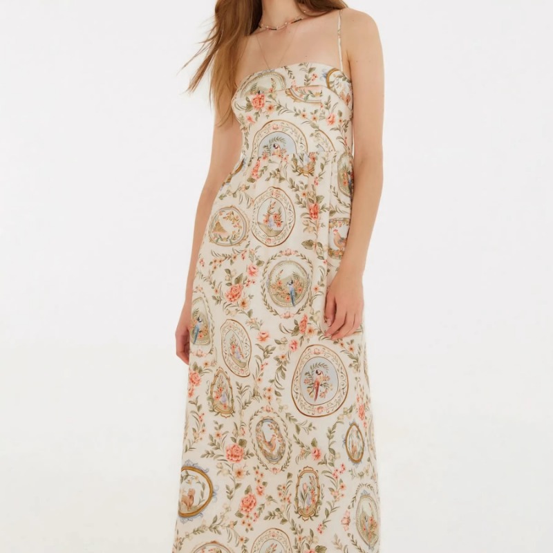 Women's Vintage Floral Print S - Sundress Midi Floral recension och pris