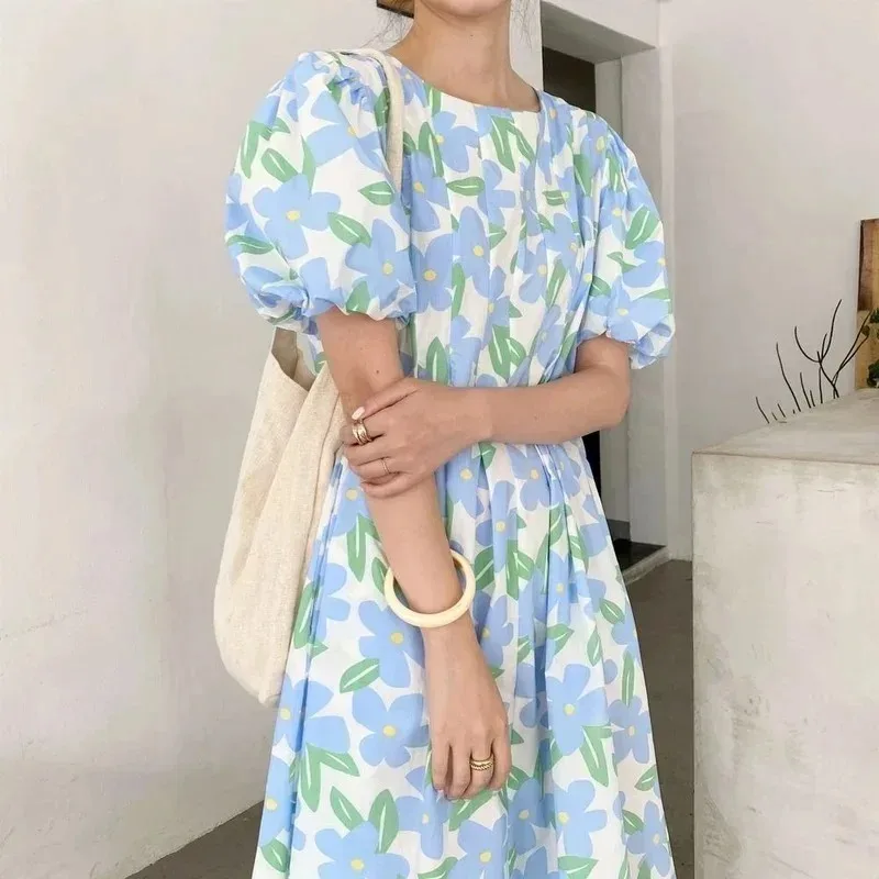 Summer Round Collar High Waist - Sundress Midi Floral recension och pris