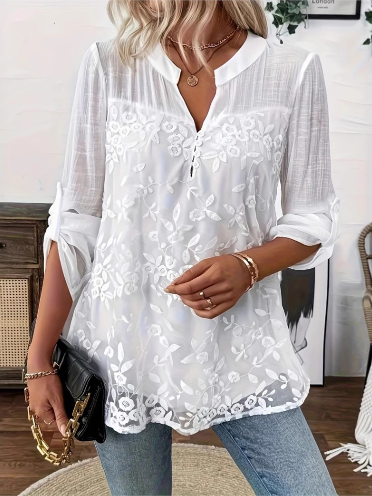 Fashion White Lace Shirt Top F - Summer Clothing Holiday recension och pris