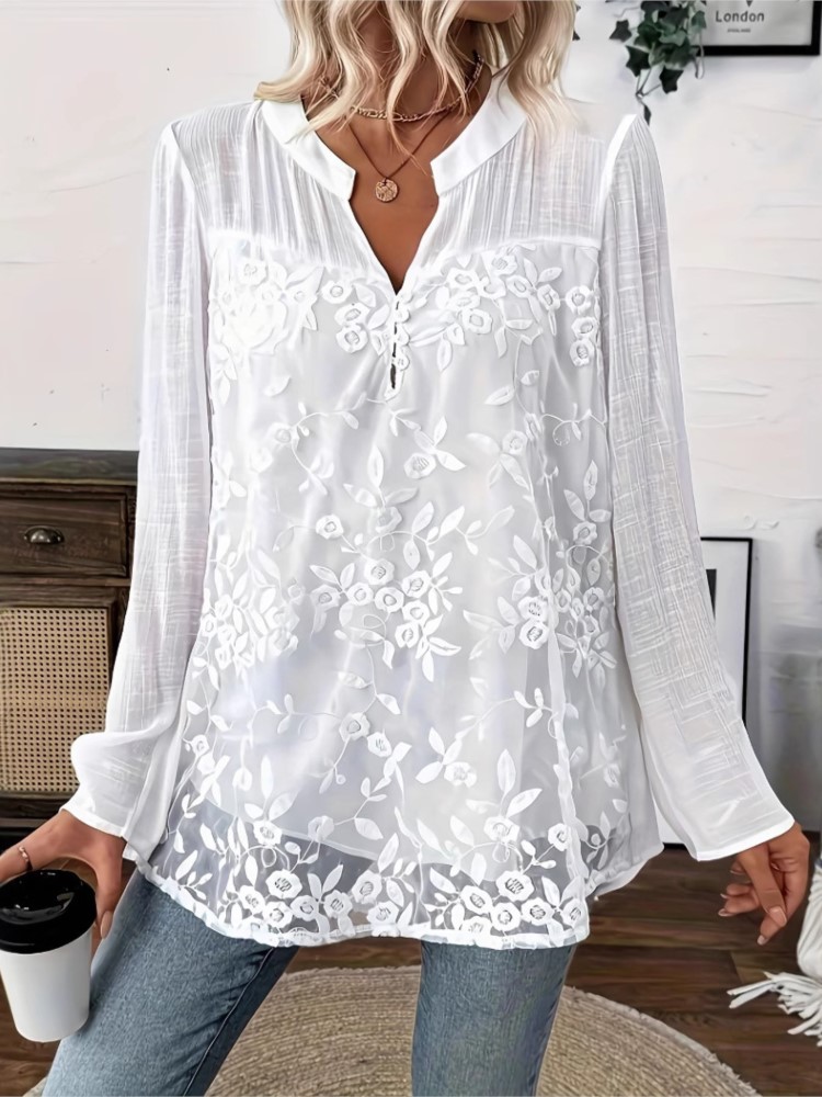 Fashion White Lace Shirt Top F - Summer Clothing Holiday recension och pris