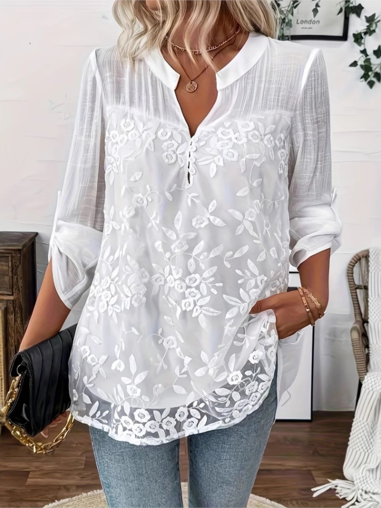 Fashion White Lace Shirt Top F - Summer Clothing Holiday recension och pris