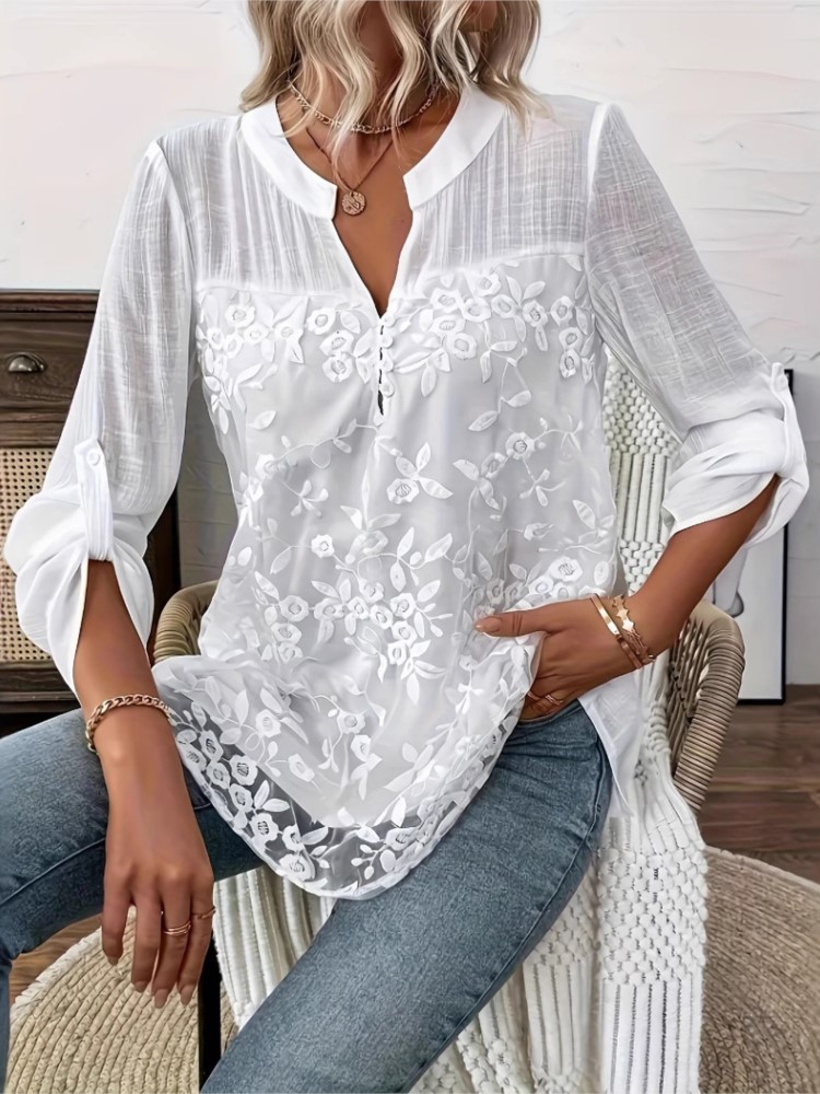 Fashion White Lace Shirt Top F - Summer Clothing Holiday recension och pris