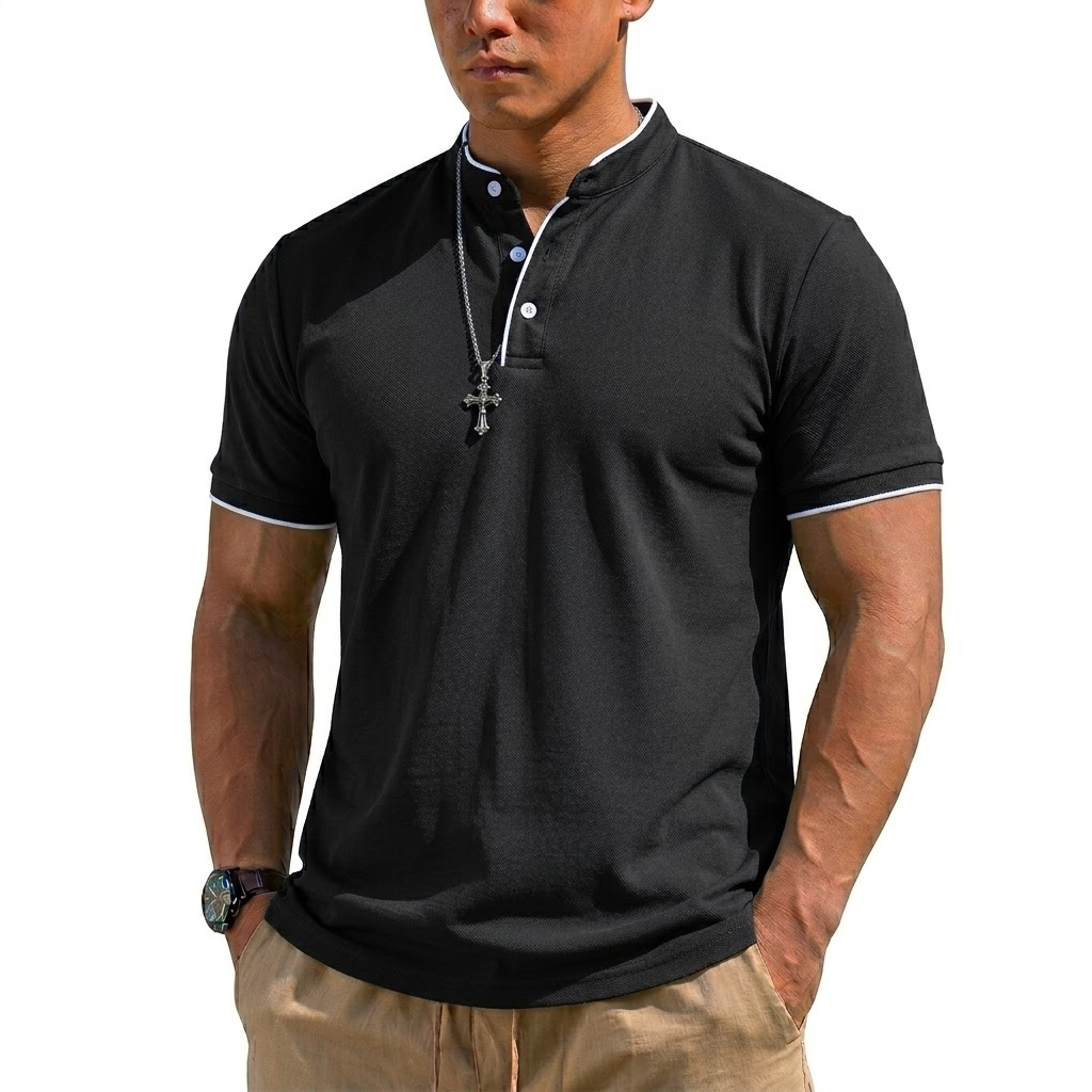 Summer Short Sleeve Henley Shi - Summer Clothing For Young Men recension och pris
