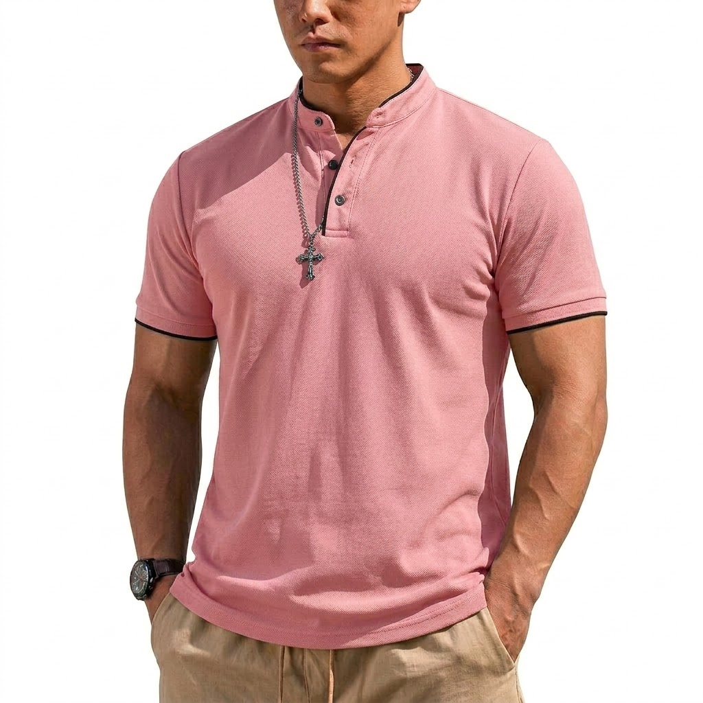 Summer Short Sleeve Henley Shi - Summer Clothing For Young Men recension och pris